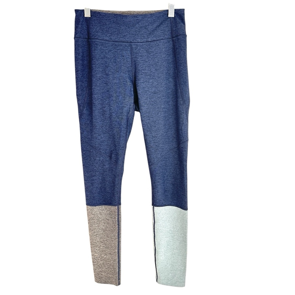 Outdoor Voices Colorblock Blue Gray Warm Up Workout Leggings Pants Size Small